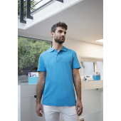 PM 6 Men's Workwear Polo Shirt Modern-Flair, from Sustainable Material , 51% GRS Certified Recycled Polyester / 47% Conventional Cotton / 2% Conventional Elastane - pacific blue - 2XL