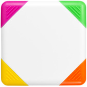 Trafalgar vierkante markeerstift met 4 kleuren - Wit