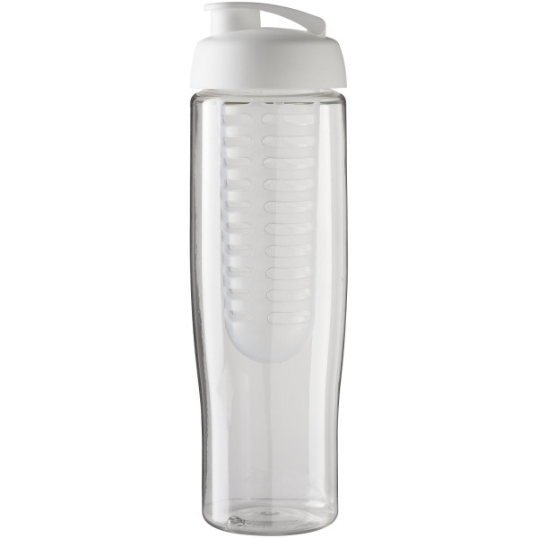 H2O Active® Tempo 700 ml flip lid sport bottle & infuser - Transparent/White