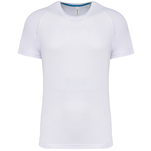 Gerecycled herensport-T-shirt met ronde hals White 3XL