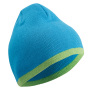Beanie with Contrasting Border turquoise/lime