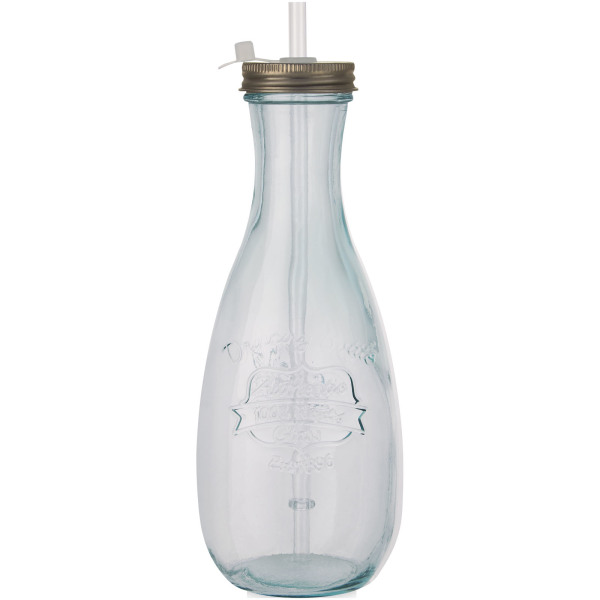 Polpa gerecyclede glazen fles met rietje - Transparant