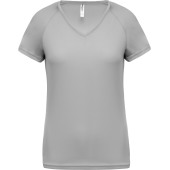 Dames sport-t-shirt V-hals Fine Grey L