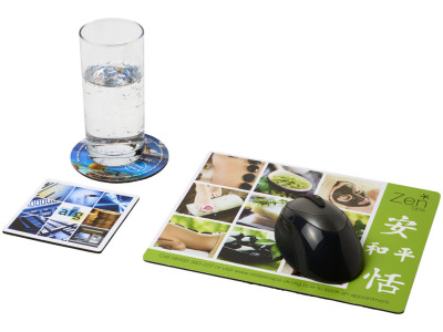 Q Mat® combiset 1 van muismat en onderzetter