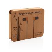 Bamboe draadloze oordoppen, bruin, zwart
