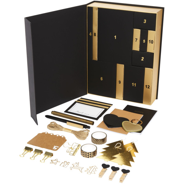 Felice 12 days of gifting stationery box - Solid black/Gold