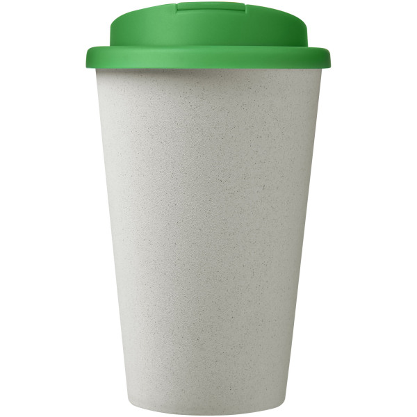 Americano® Eco 350 ml recycled tumbler with spill-proof lid - Green/White