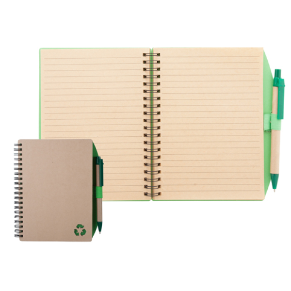 Zuke notitieboek gerecycled gelinieerd papier 80 vel 13,5 x 18 cm incl. balpen
