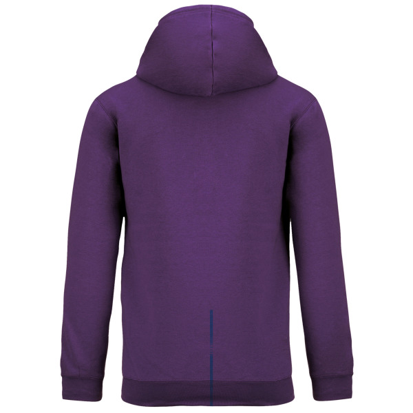 Hooded sweater met gecontrasteerde capuchon Purple / Oxford Grey 4XL