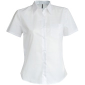Overhemd in onderhoudsvriendelijk polykatoen-popeline korte mouwen dames White XL