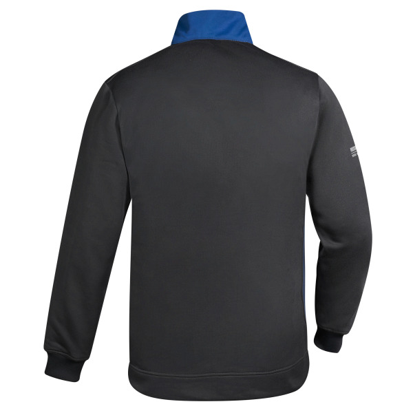 Unisex sweater met ritskraag Anthracite / Blue S
