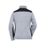 Ladies' Knitted Workwear Fleece Jacket - STRONG - - white-melange/carbon - 4XL