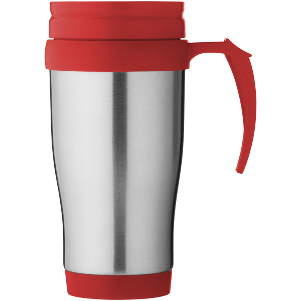 Sanibel 400 ml insulated mug - Silver/Red
