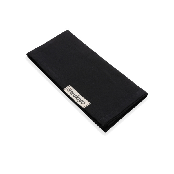 Ukiyo Aware™ 180gr 4-delige set recycled katoenen servetten, zwart