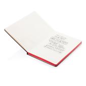Luksus hardcover PU A5 notesbog med farvet kant, rød, sort