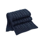 Cable Knit Melange Scarf - Black - One Size