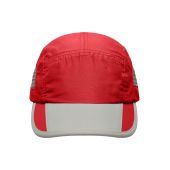 MB6522 5 Panel Sportive Cap rood/lichtgrijs one size