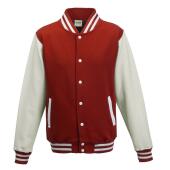 AWDis Varsity Jacket, Fire Red/White, L, Just Hoods