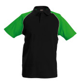 Baseballpolo Black / Green XL