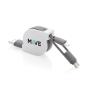 3-in-1 retractable cable, white
