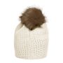 MB7120 Fine Crocheted Beanie - off-white/brown - one size