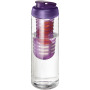 H2O Active® Vibe 850 ml drinkfles en infuser met kanteldeksel - Transparant/Paars