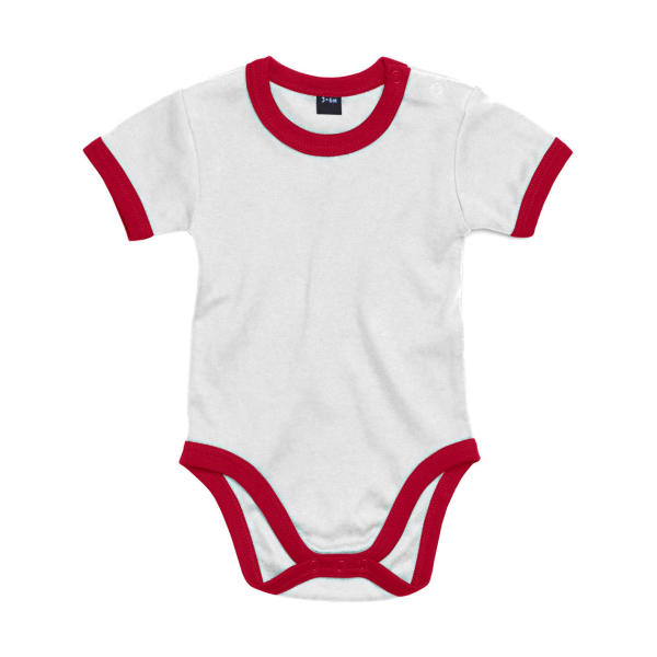Baby Ringer Bodysuit - White/Red