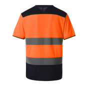 Tweekleurig signalisatie-T-shirt Hi Vis Orange / Navy S