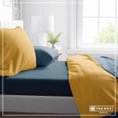 T1-FS160 Fitted sheet Double beds - Indigo Blue