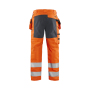 High Vis Werkbroek met stretch en gereedschapzakken