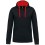 Hooded sweater met contrasterde capuchon Black / Red XL