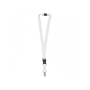 Polyester lanyard 20mm with buckle and hook - White