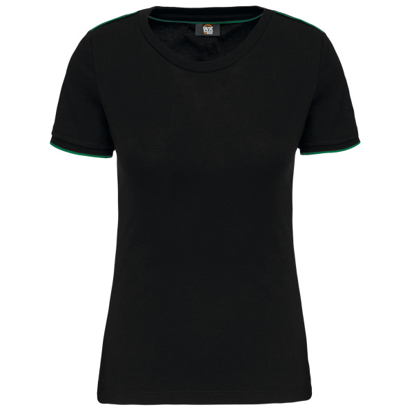 Dames-t-shirt DayToDay korte mouwen Black / Kelly Green 3XL