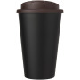 Americano® Eco 350 ml gerecyclede beker met spill-proof deksel - Bruin/Zwart