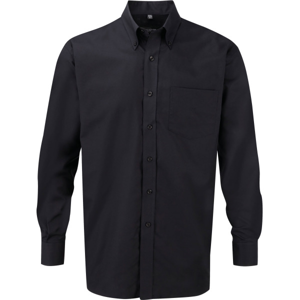 Mens' Long Sleeve Easy Care Oxford Shirt Black 3XL