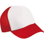 5 Panel Polyester Mesh Cap for Kids wit/rood