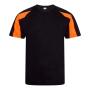 AWDis Kids Cool Contrast T-Shirt, Jet Black/Electric Orange, 5-6, Just Cool