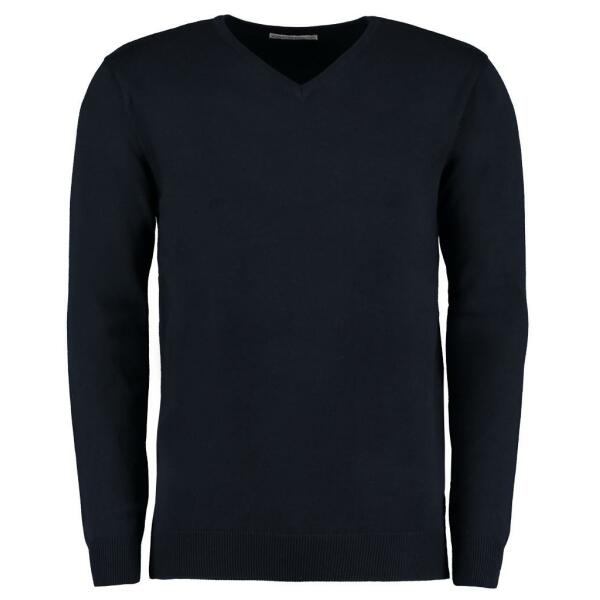 Arundel Cotton Acrylic V Neck Sweater, Navy, 3XL, Kustom Kit