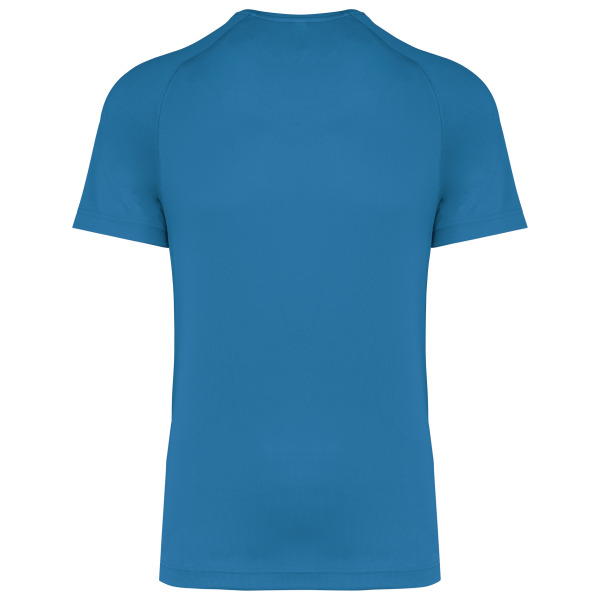 Gerecycled herensport-T-shirt met ronde hals Aqua Blue S