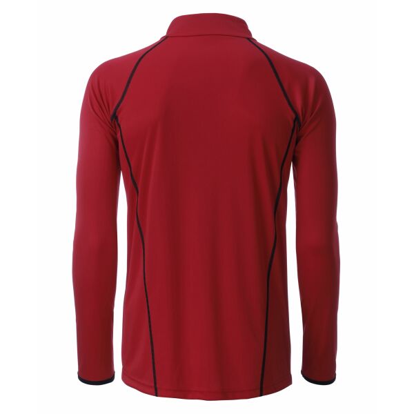 Men's Sports Shirt Longsleeve - red/black - XXL