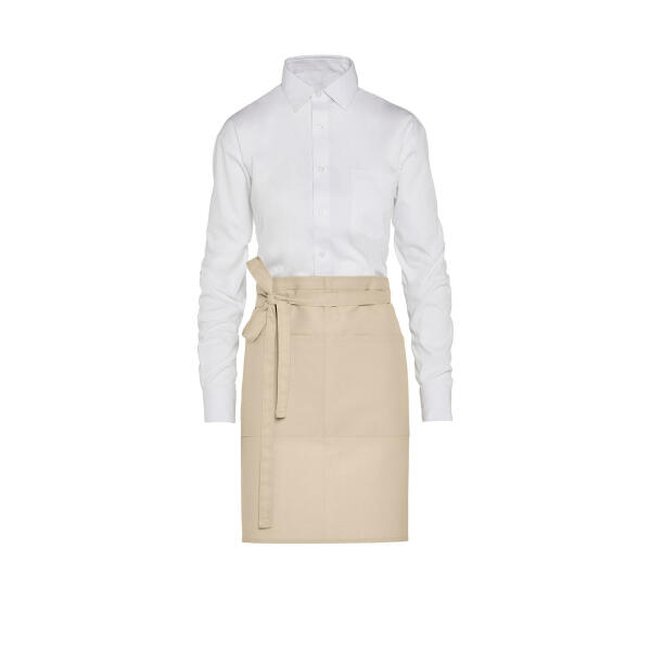 BRUSSELS - Short Recycled Bistro Apron with Pocket - Natural - One Size
