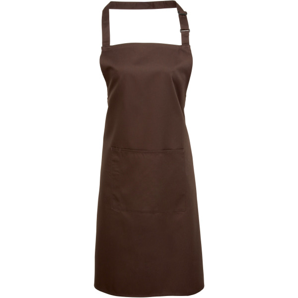 Colours Bib Apron With Pocket Brown One Size