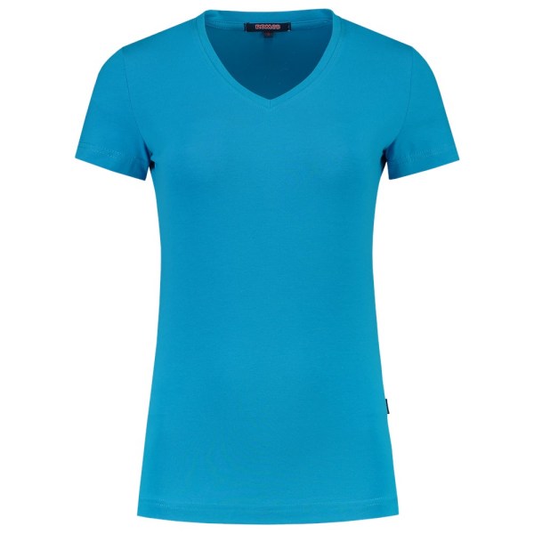 T-shirt V Hals Fitted Dames 101008 Turquoise XS