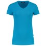 T-shirt V Hals Fitted Dames 101008 Turquoise 4XL