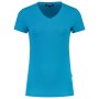 T-shirt V Hals Fitted Dames 101008 Turquoise XS