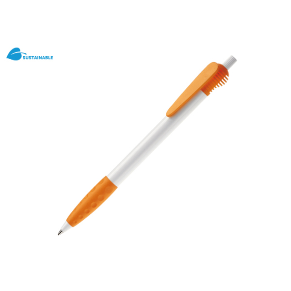 Balpen Cosmo grip hardcolour - Wit / Oranje