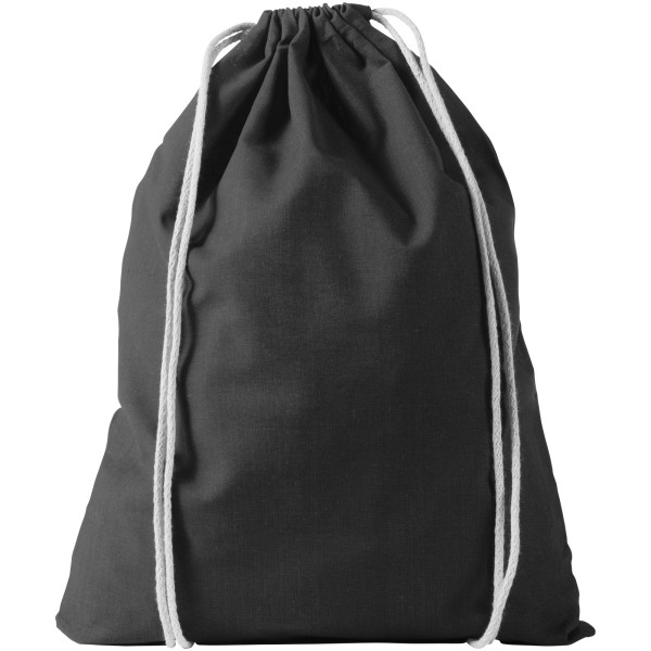 Oregon 100 g/m² cotton drawstring backpack 5L - Solid black