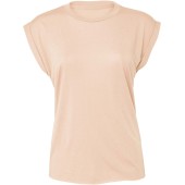 Ladies' flowy rolled-cuff T-shirt Peach S