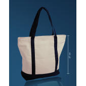 Canvas Shopping Bag - Natural/Navy