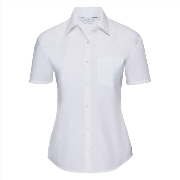RUS Ladies SS Clas. Polycot. Pop. Shirt, White, 4XL